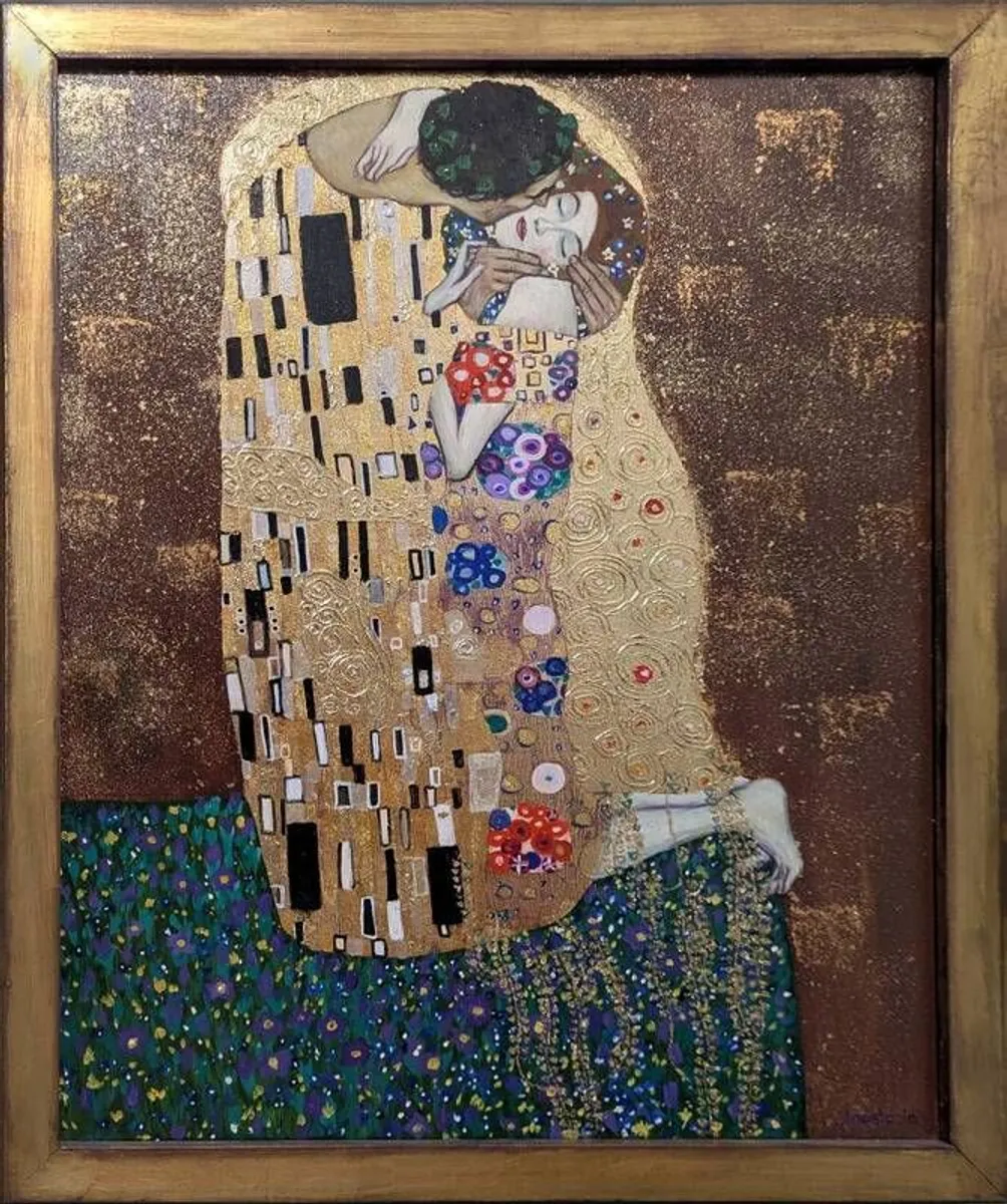 Painting copy of G.Klimt "The Kiss" - Image 1