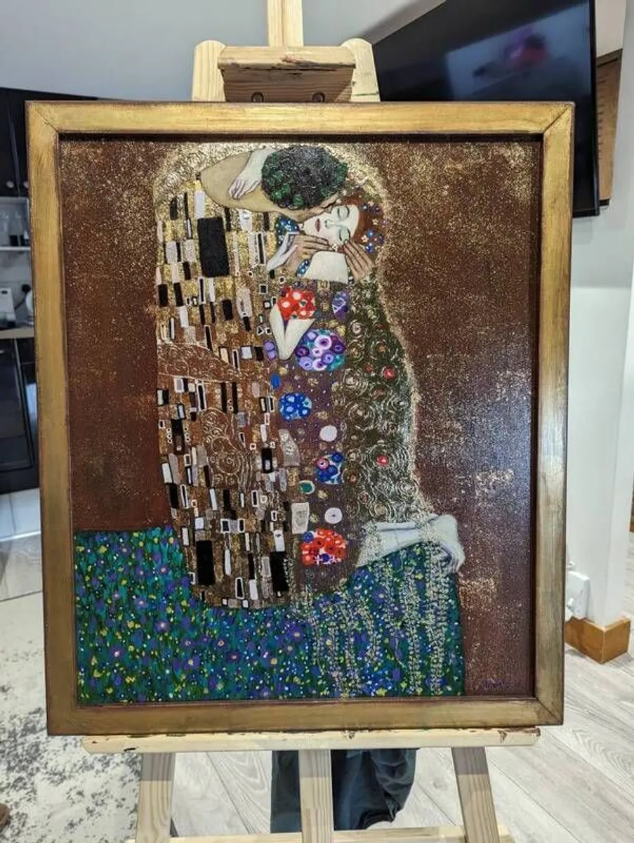 Painting copy of G.Klimt "The Kiss" - Image 2