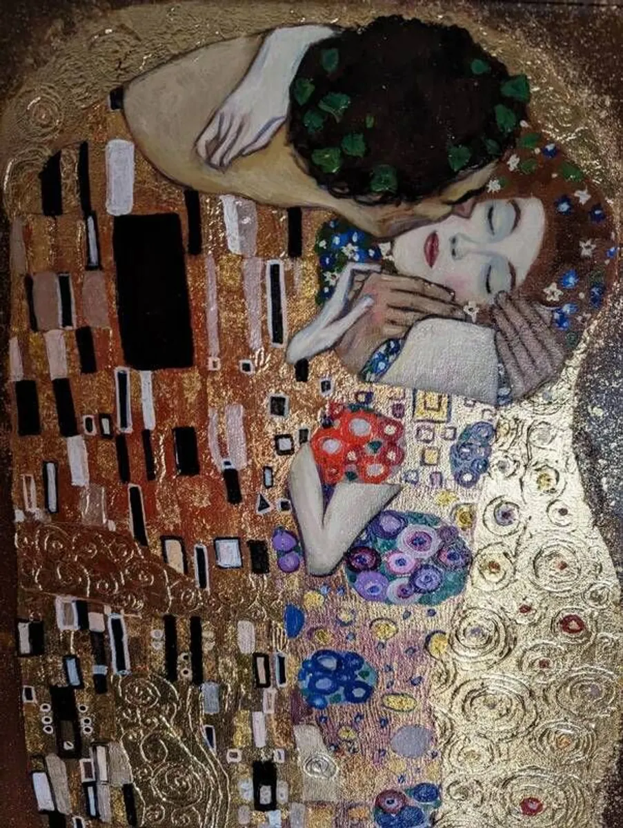 Painting copy of G.Klimt "The Kiss" - Image 3