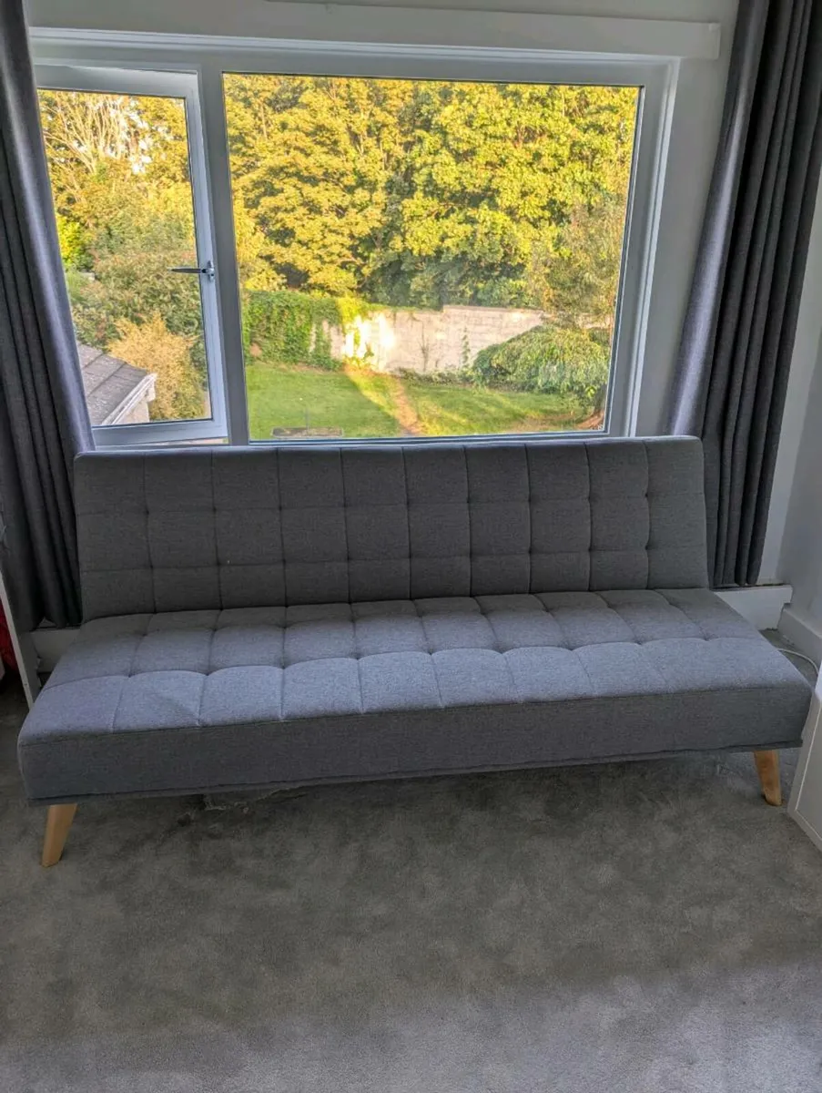 Studio Grey Fabric 3 Seater Sofa Bed - Image 1