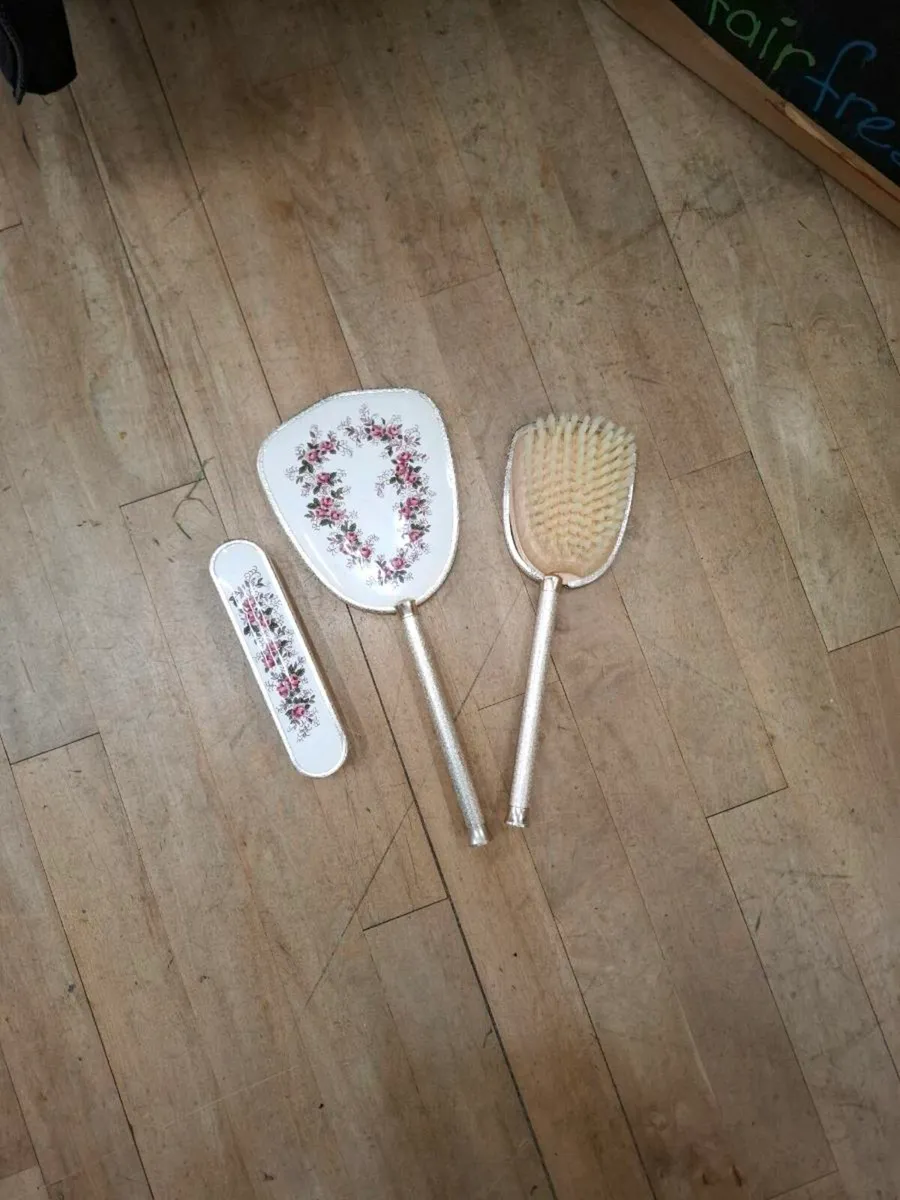 Vintage brush and mirror set postage possible