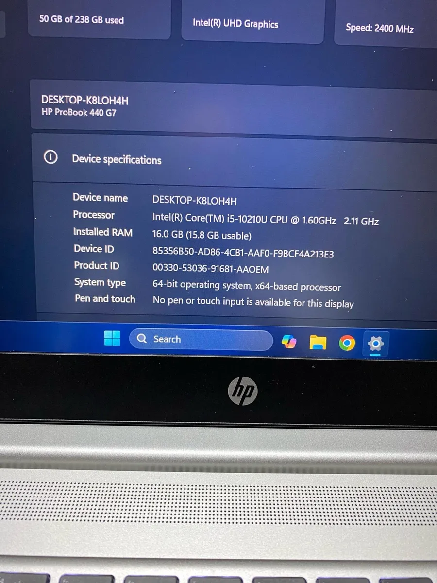 Hp laptop i5 pro 10gen 16-256 win 11 - Image 4