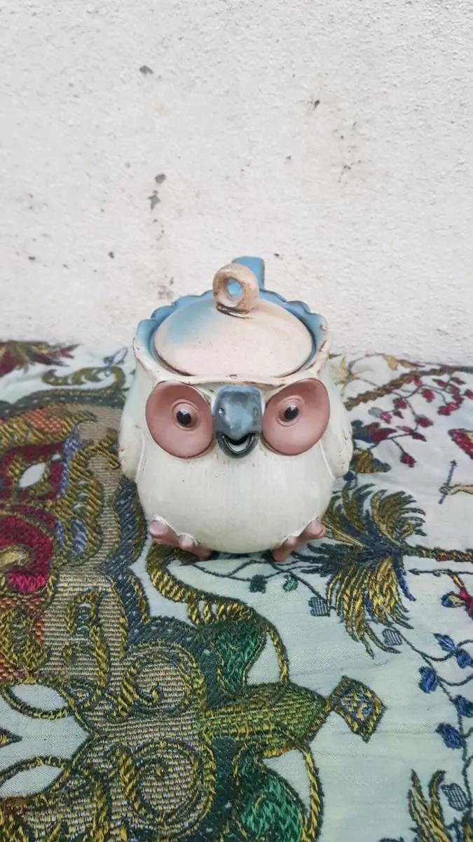 One cup owl pottery tea pot postage possible - Image 2