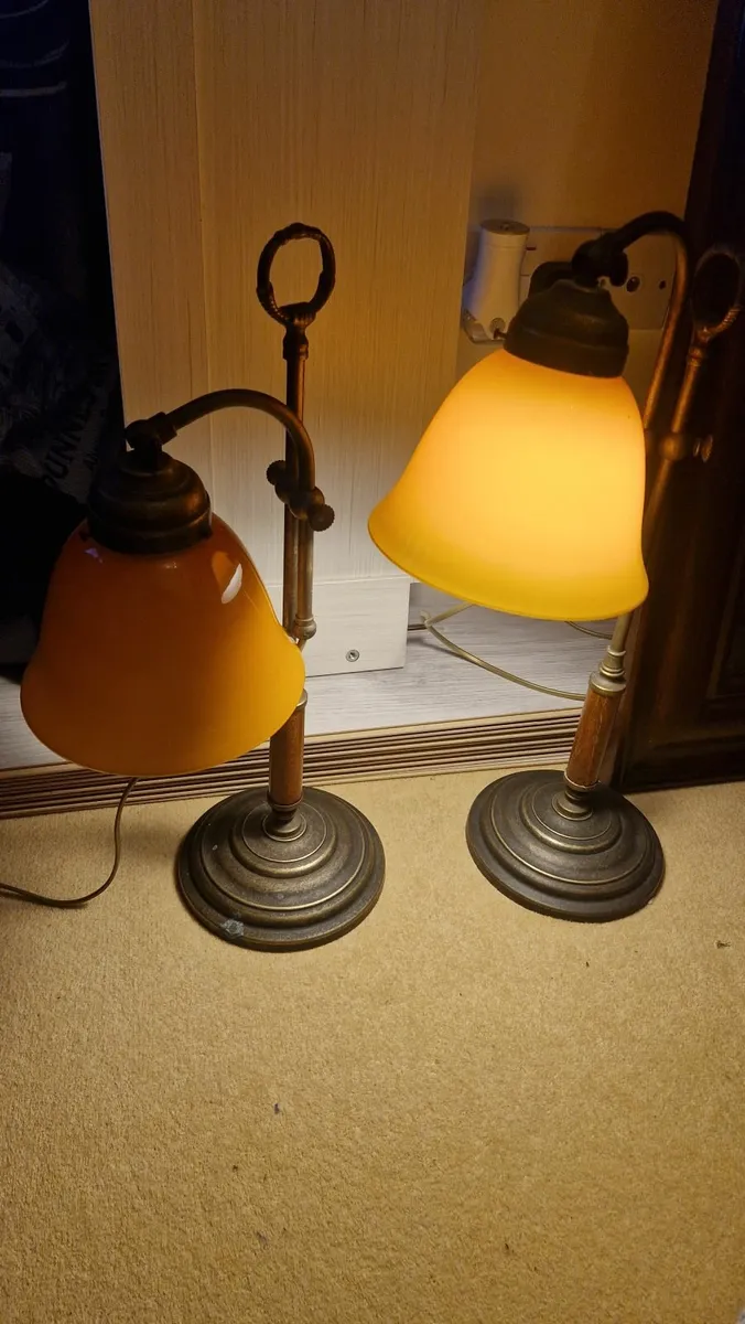 Bronze Banker Lamps - Image 3