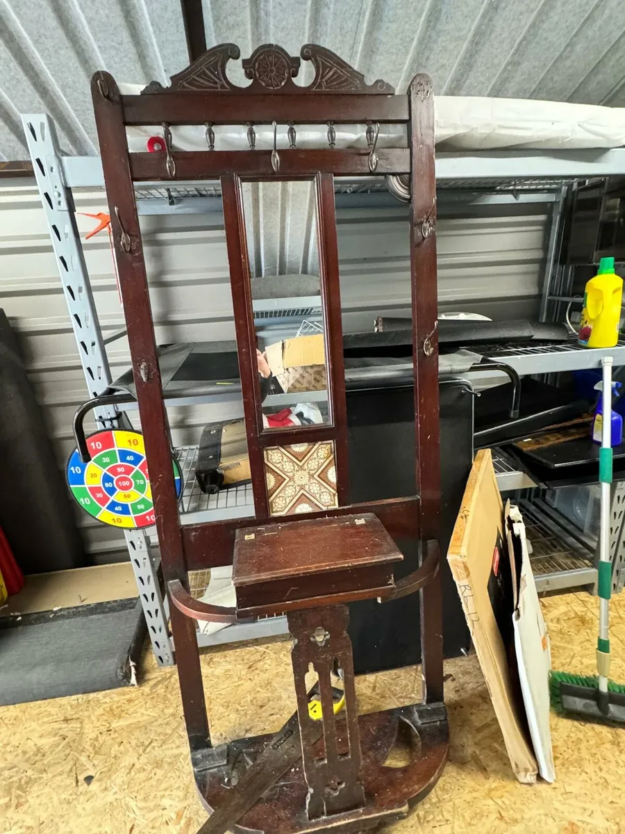 Antique Hall tree stand - Image 1