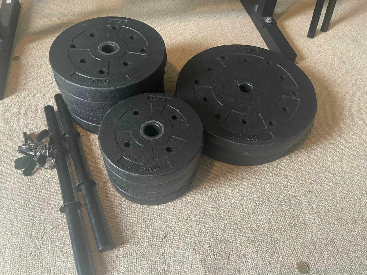 Bench press, bar and weights - second hand - Image 3