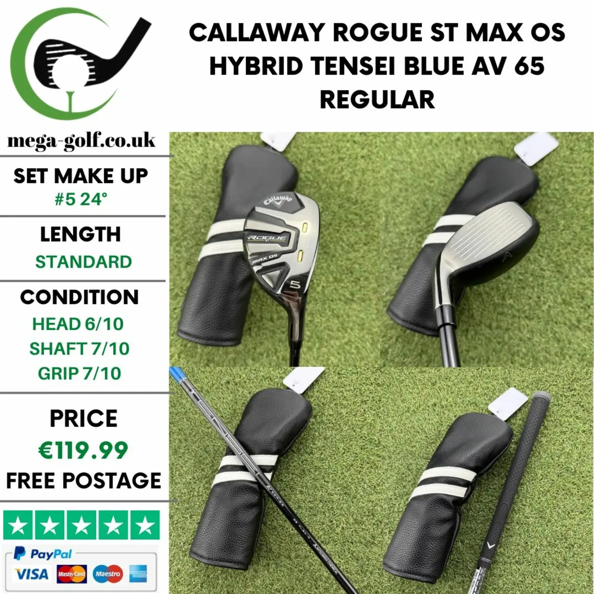 CALLAWAY ROGUE ST MAX OS HYBRID / #5 24° / REGULAR - Image 1