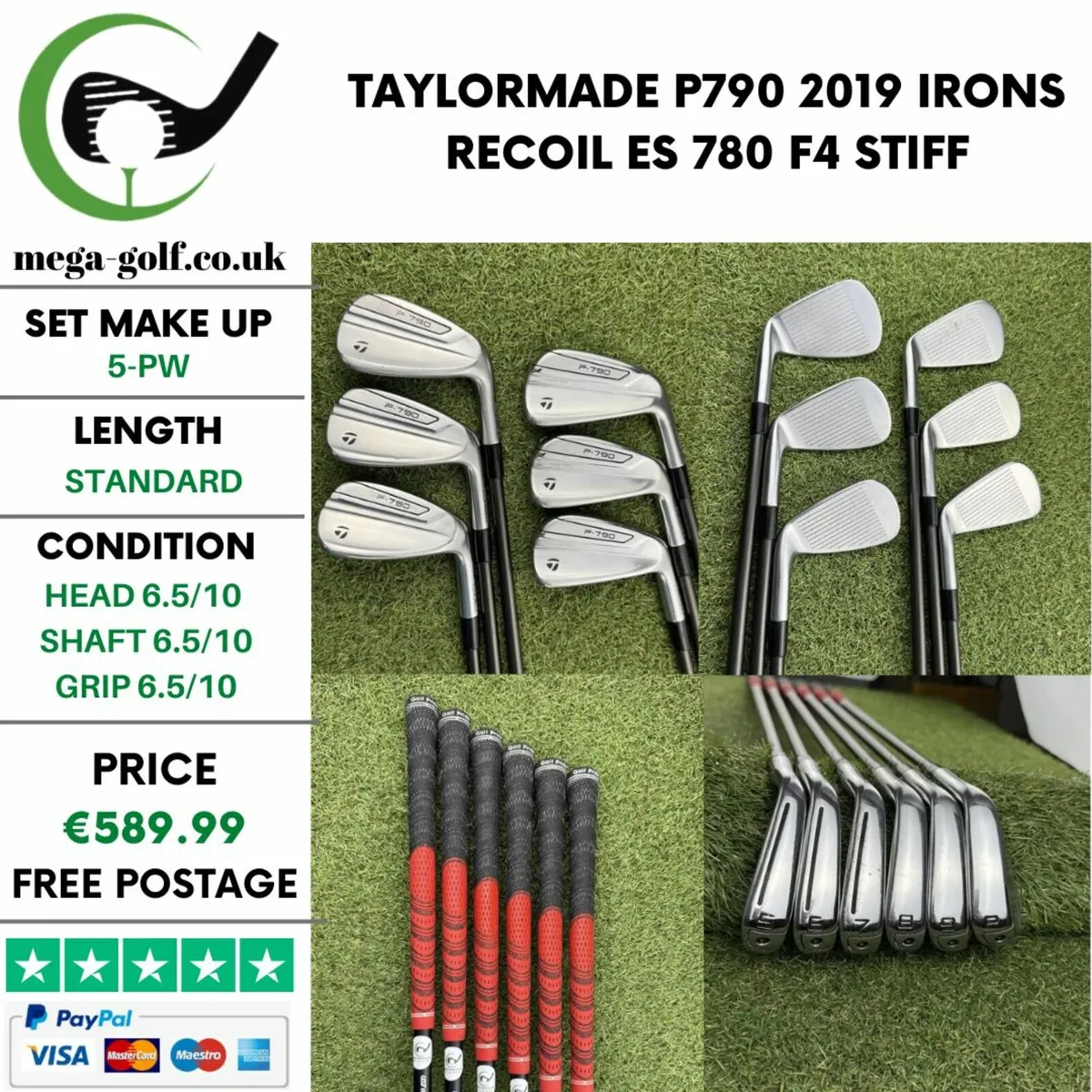 TAYLORMADE P790 2019 IRONS / 5-PW / STIFF - Image 1