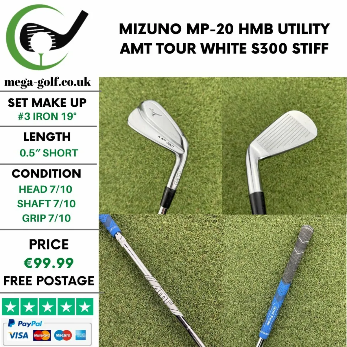 MIZUNO MP-20 HMB UTILITY #3 IRON 19° / STIFF - Image 1