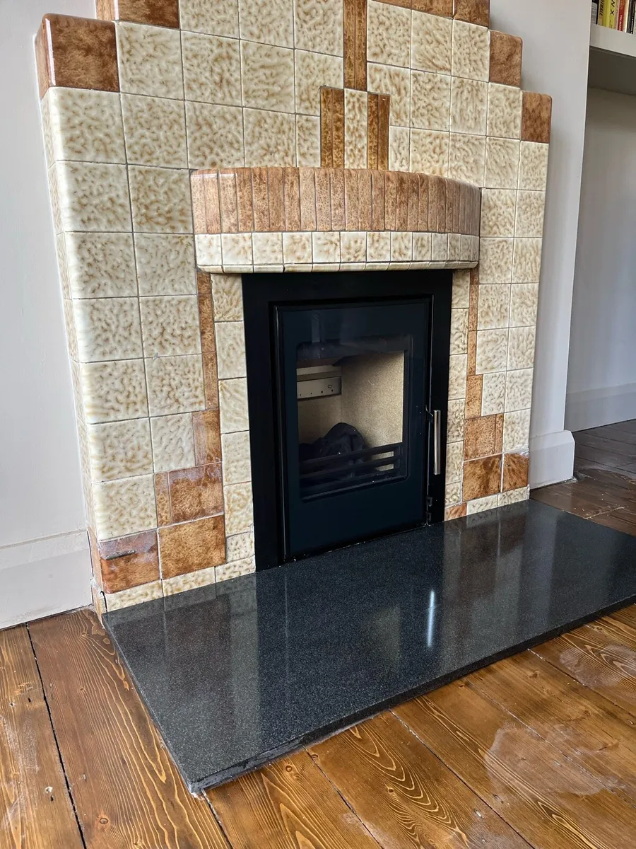 Black granite stove base for woodburner - Image 2