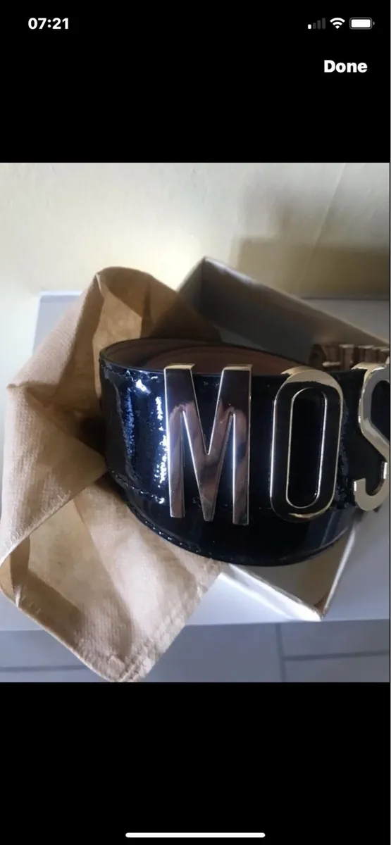 Moschino Logo Leather Belt - Image 3