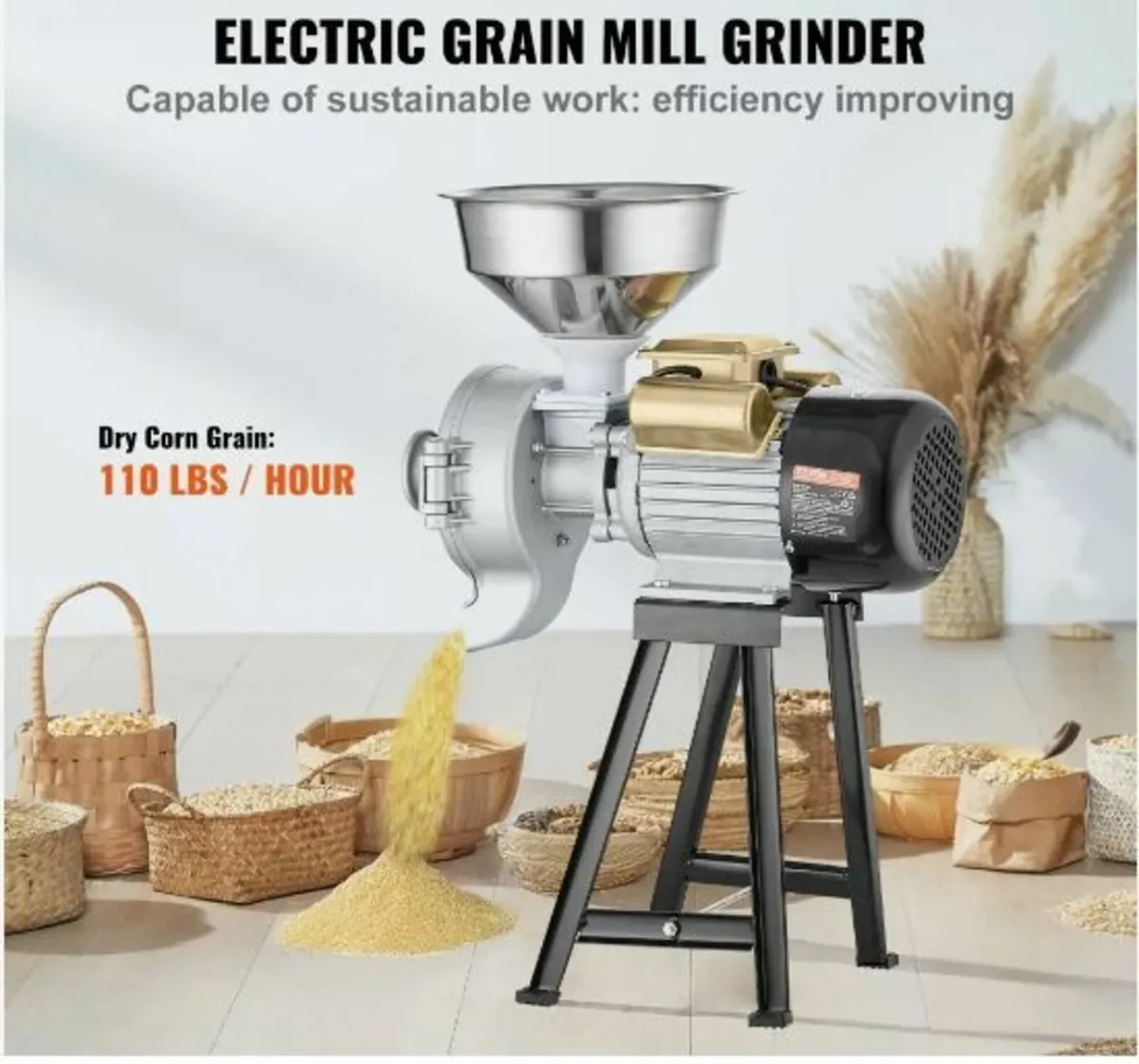 3000W Electric Grain Grinder Corn Wheat Flour - Image 2