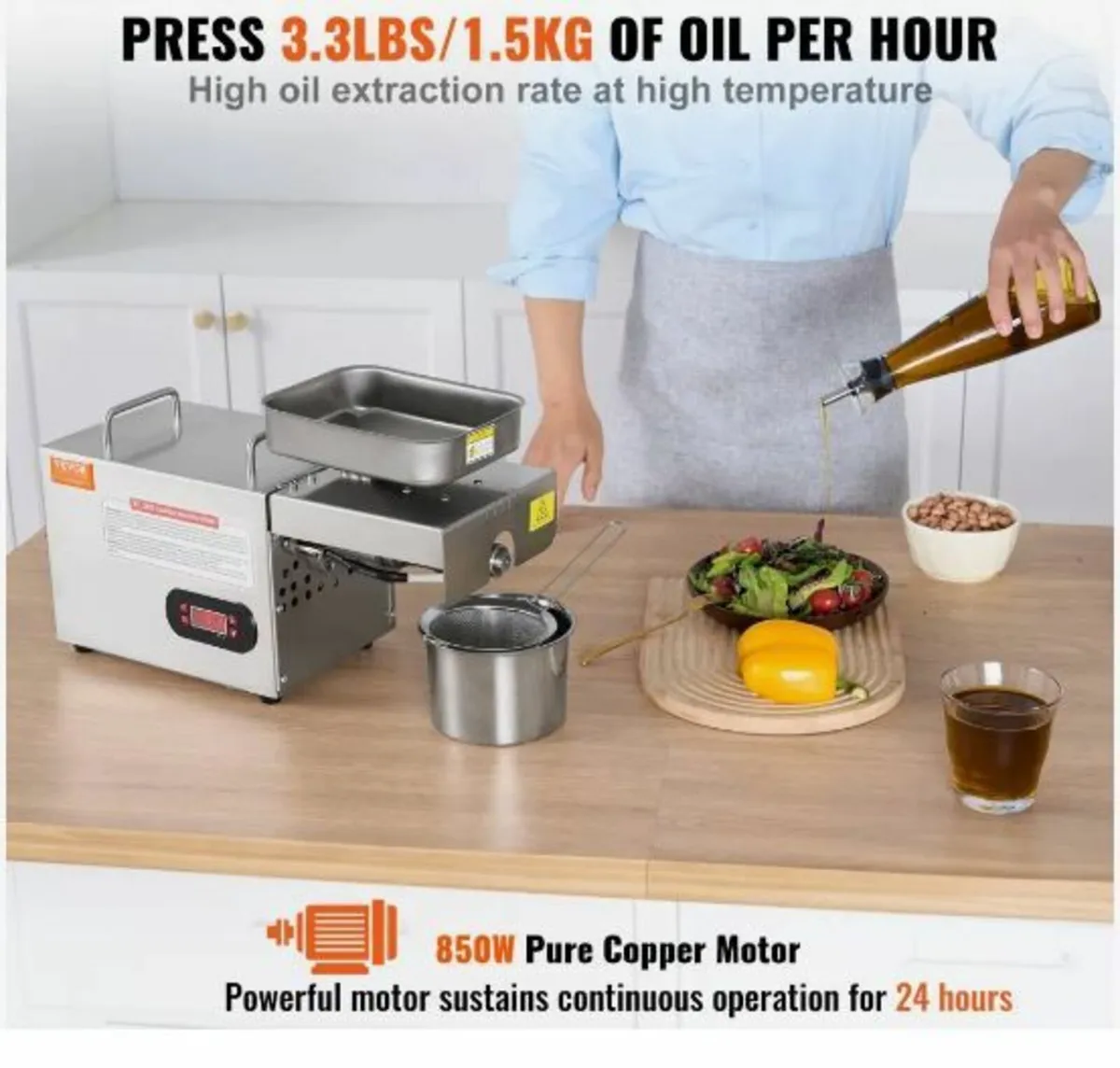 Electric Oil Press Machine, 850W - Image 2