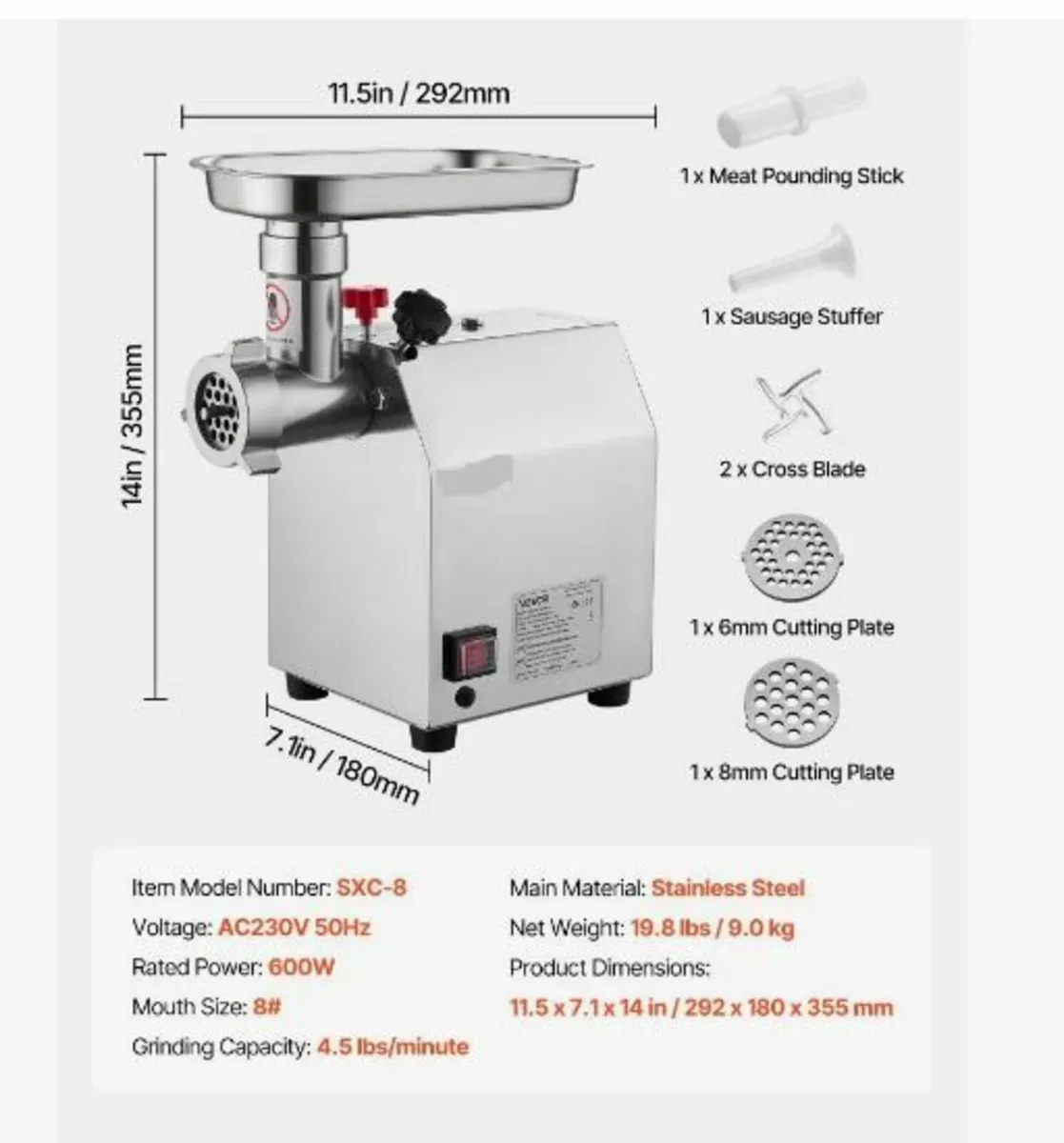 Commercial Electric Meat Grinder - Image 3