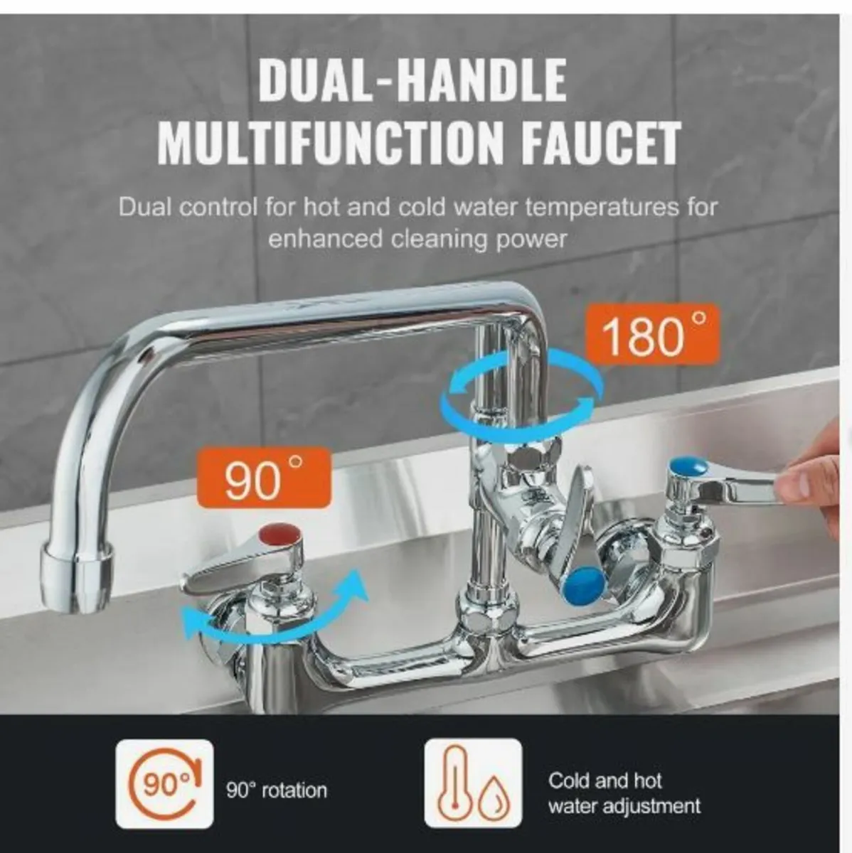 Commercial Faucet with Pre-Rinse Sprayer - Image 4