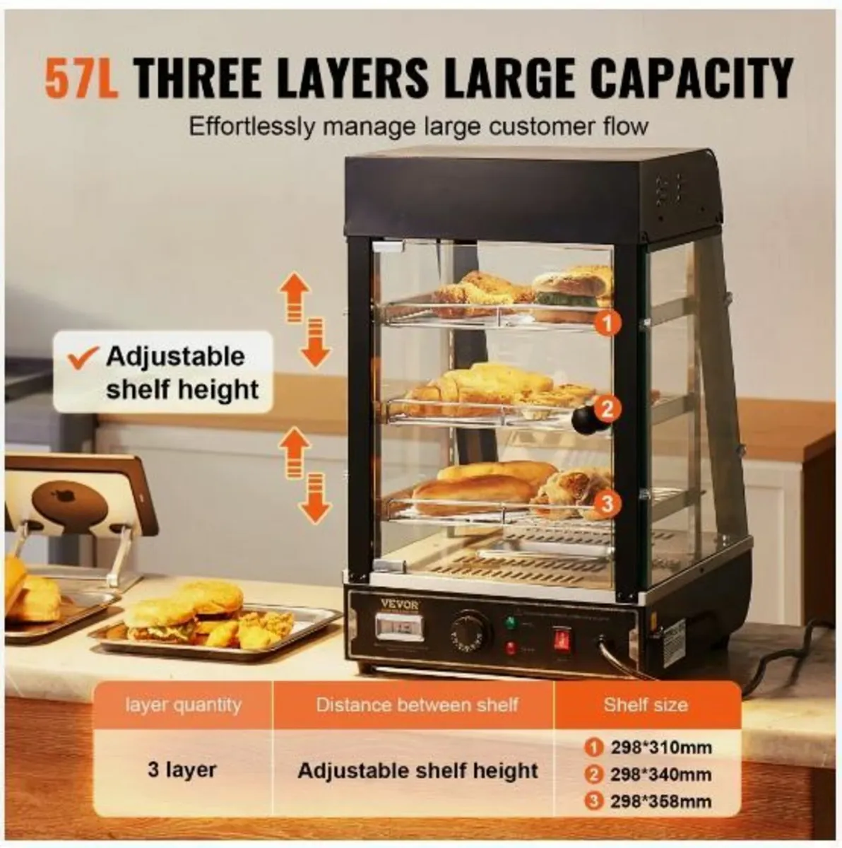 3-Tier Commercial Food Warmer Display - Image 2