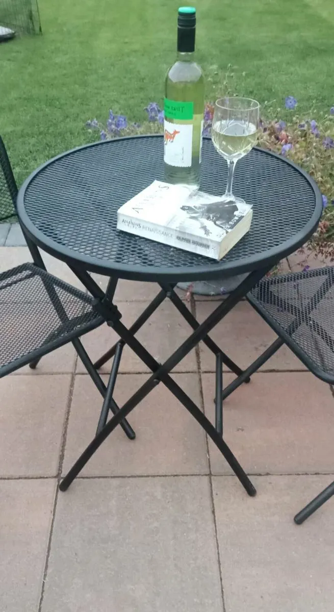 Patio set black metal - Image 2
