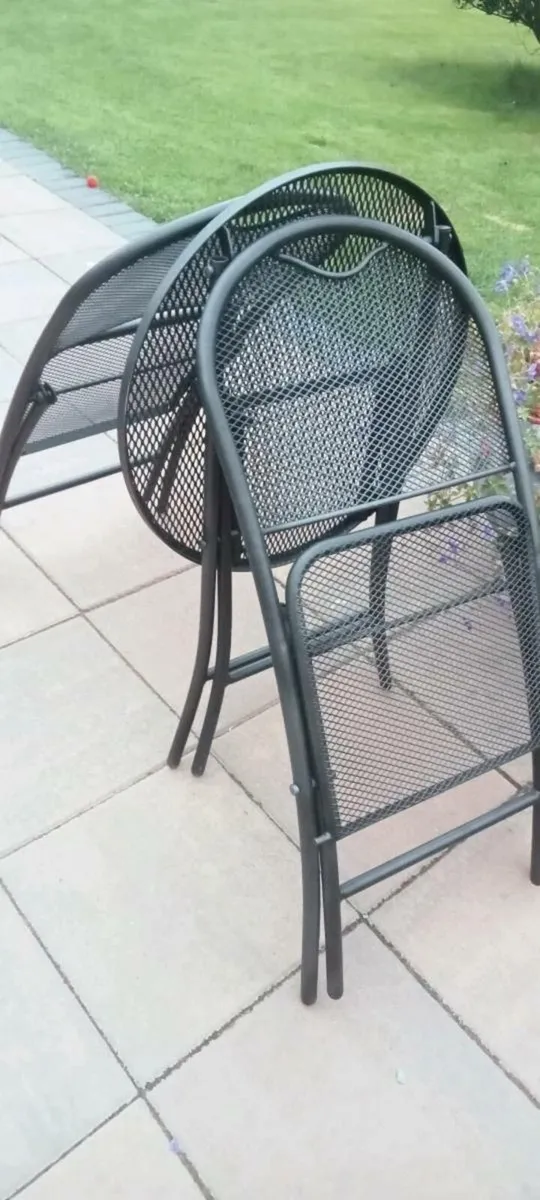 Patio set black metal - Image 3