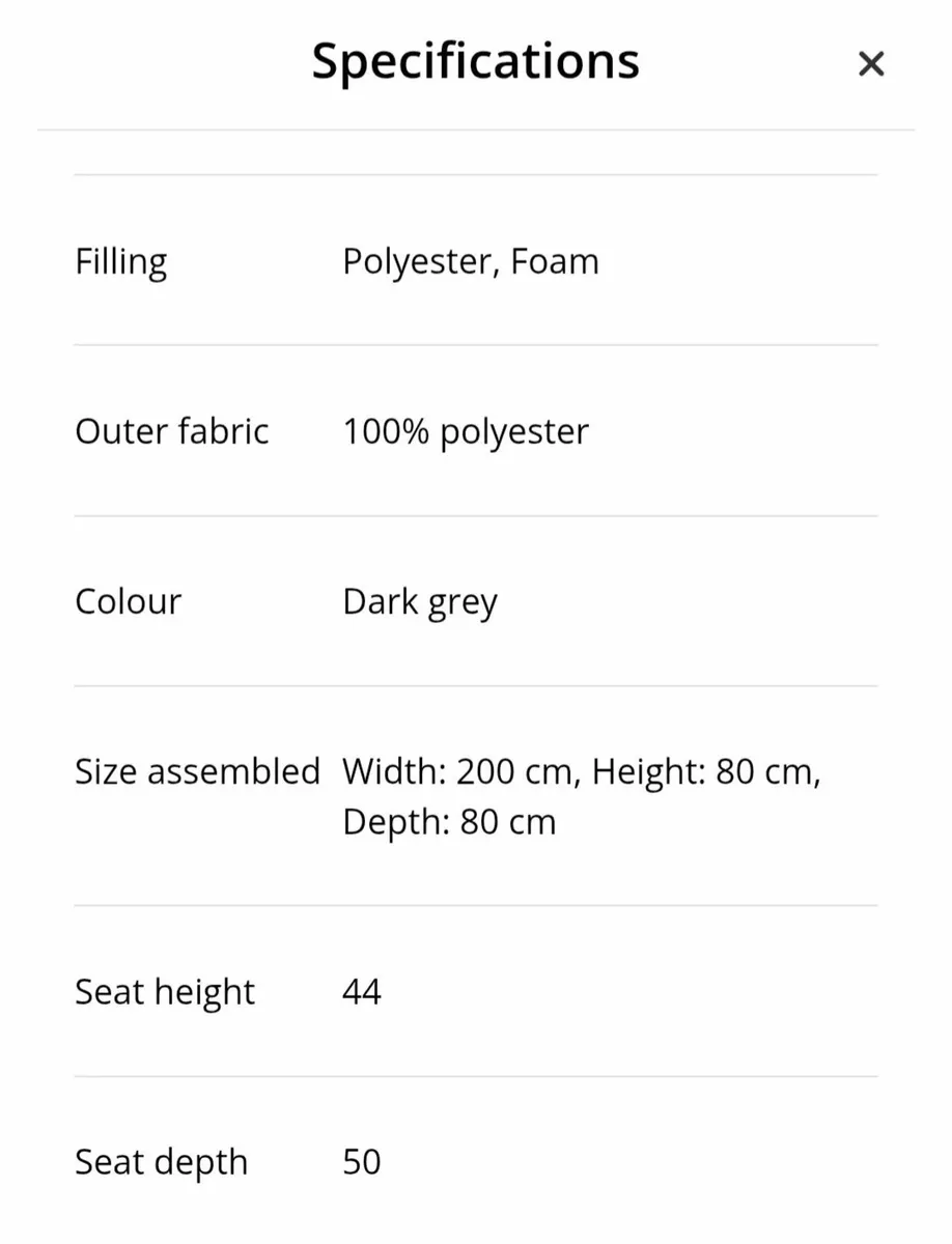 Sofa Egense grey 3 seater - Image 2