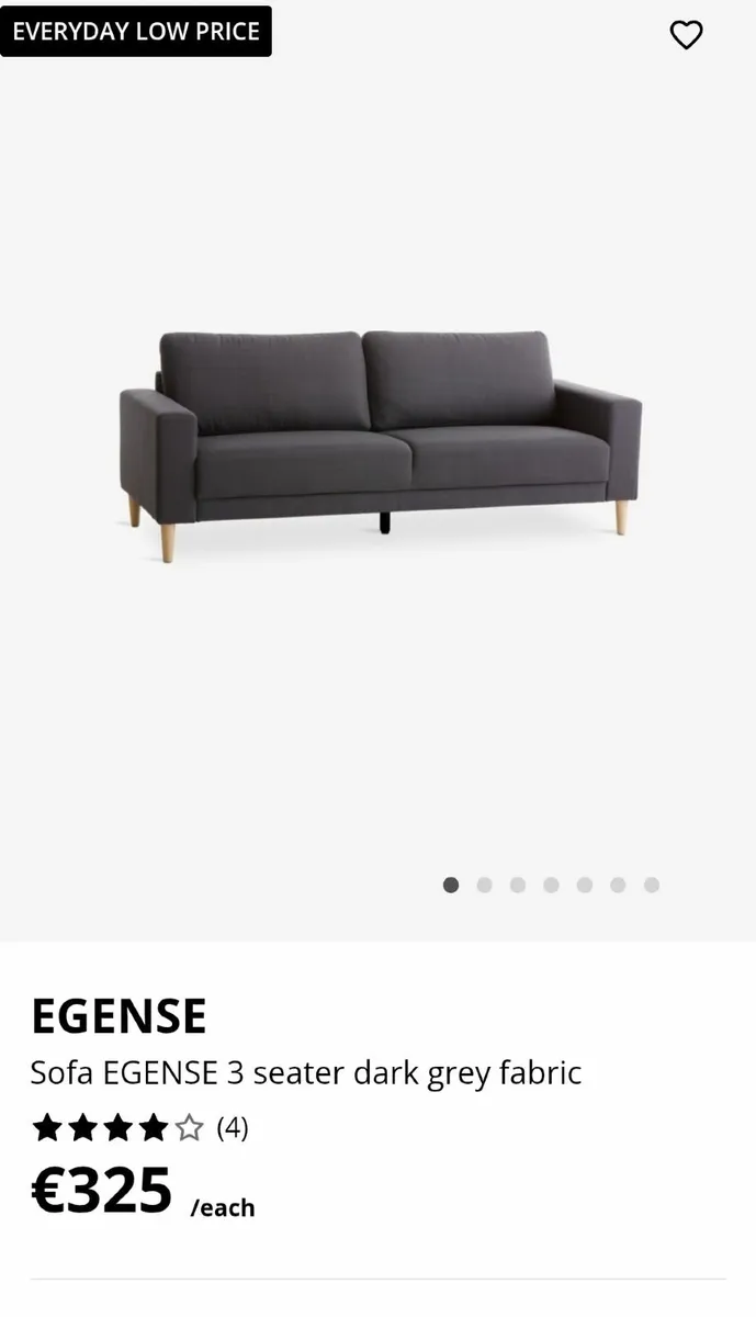 Sofa Egense grey 3 seater - Image 3