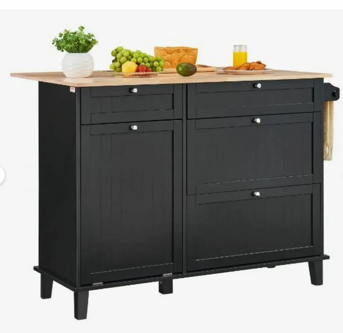 Kitchen Island Cart Storage Cabinet - Image 3