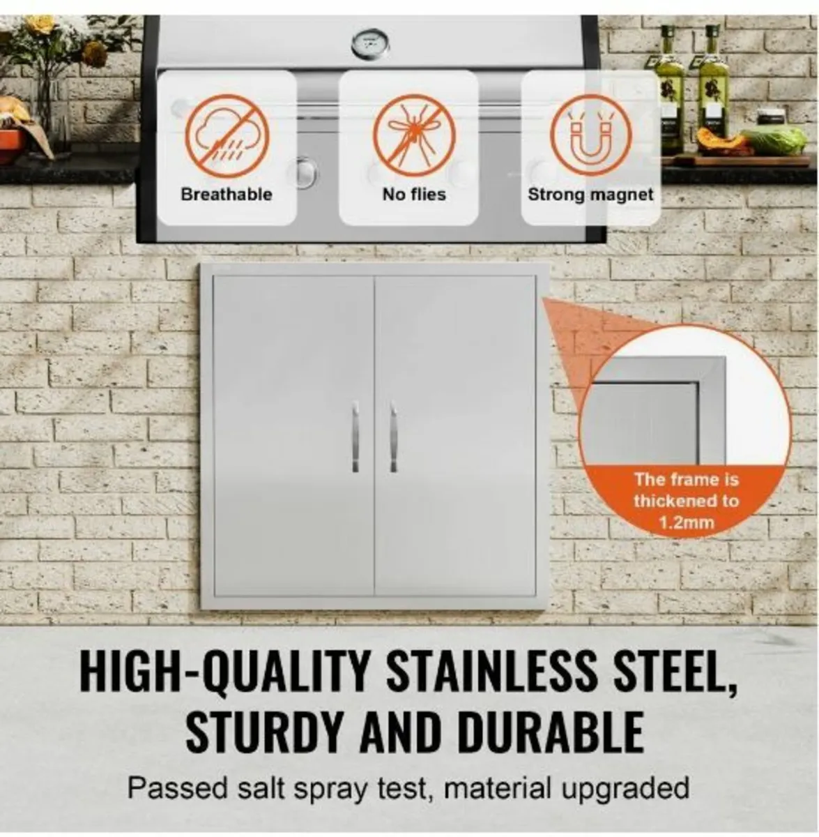 BBQ Access Door, 790x790 mm Double Outdoor - Image 4