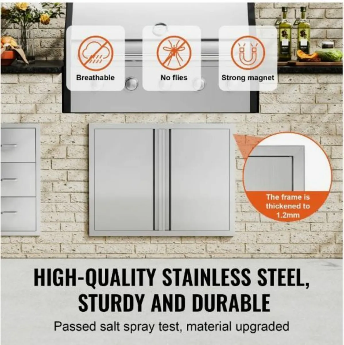 BBQ Access Door, 787x609 mm Double Outdoor - Image 3