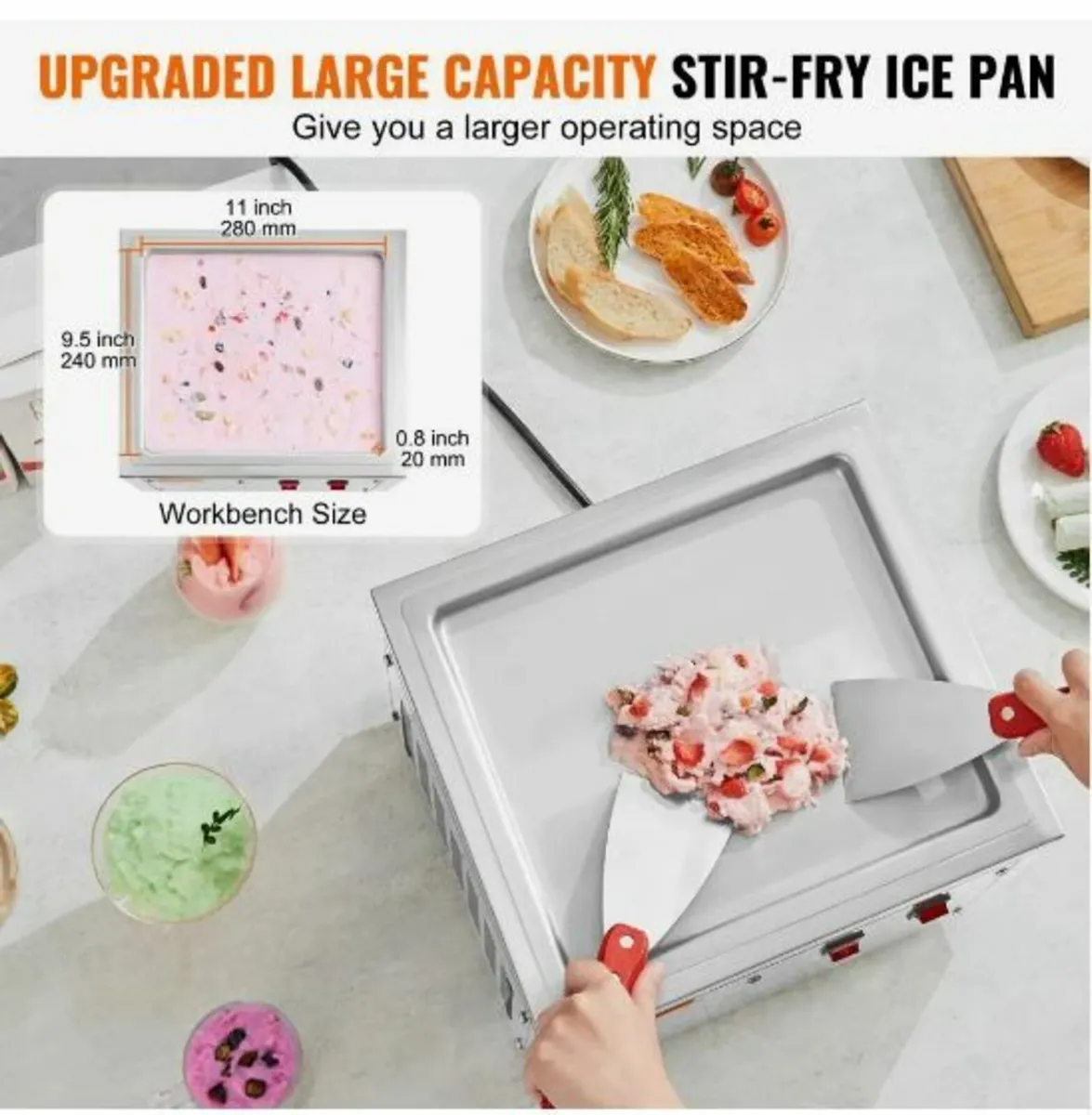 Fried Ice Cream Roll Machine Rolled Ice - Image 2