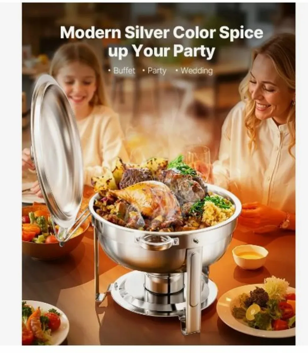 5 Qt 4 Pack Round Chafing Dish Buffet - Image 2