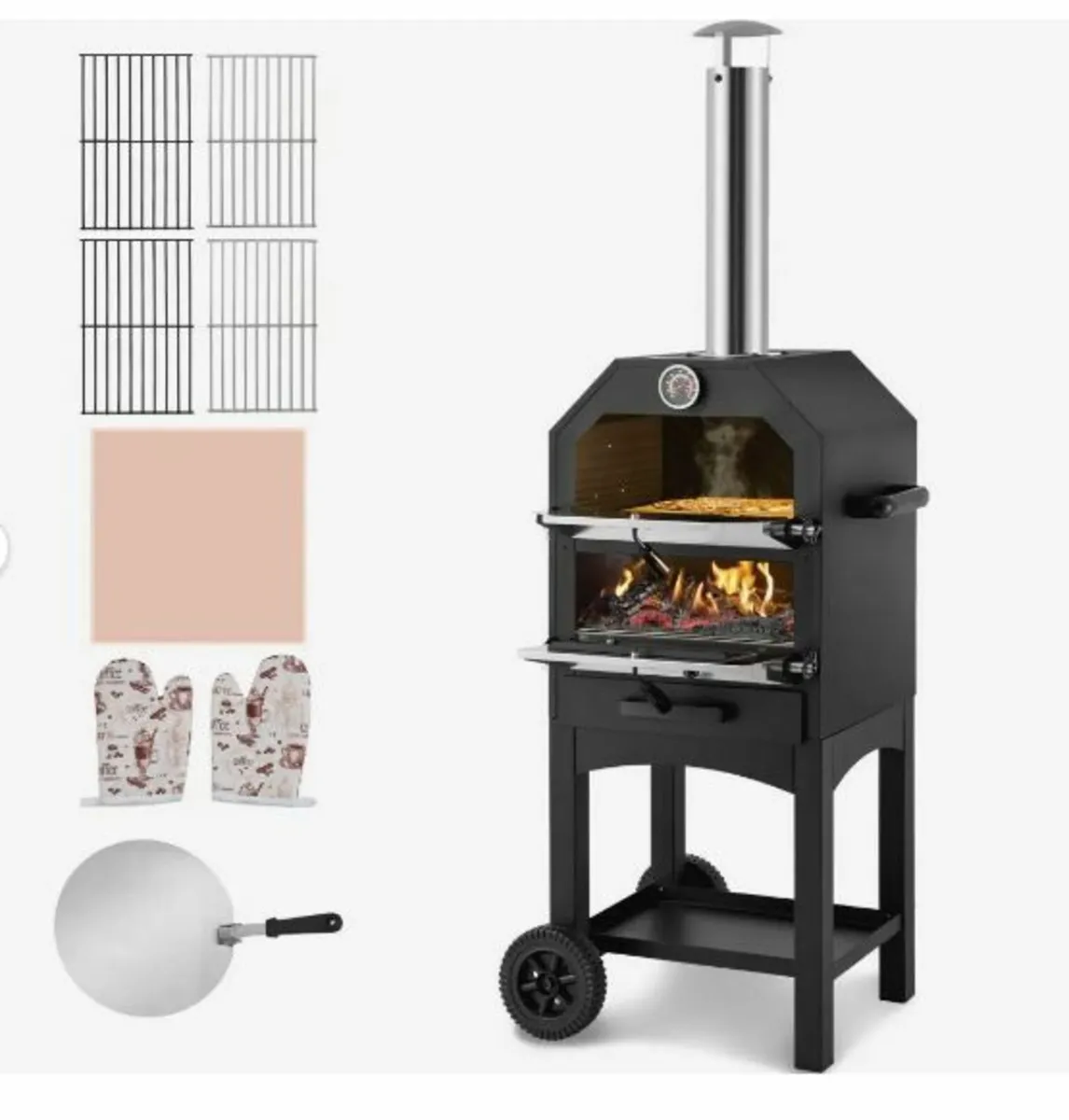 12" Outdoor Pizza Oven Portable Wood - Image 1