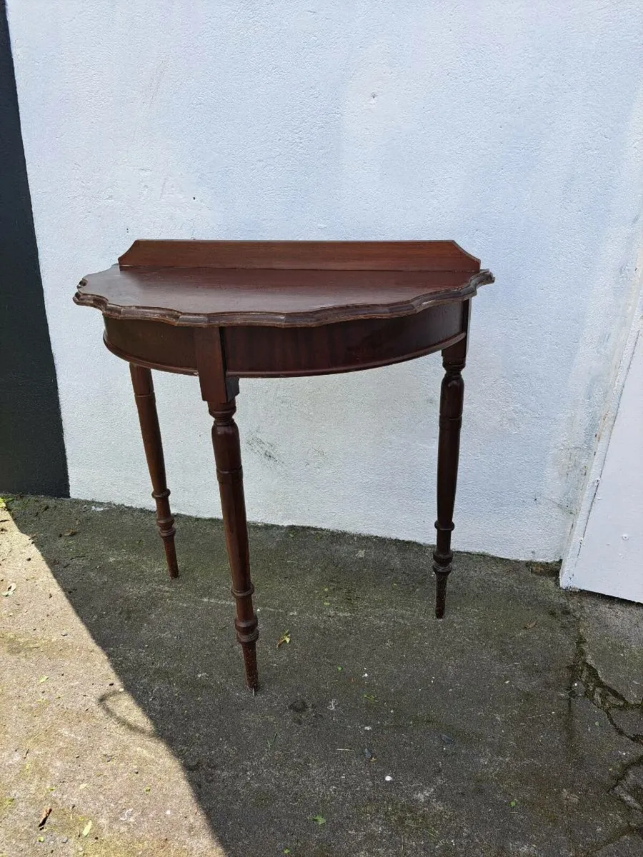 half moon mahogany table - Image 2