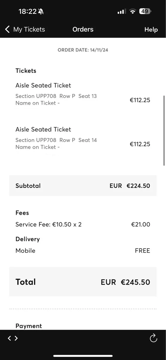 Robbie Williams Tickets Croke Park Upper Cusack - Image 3