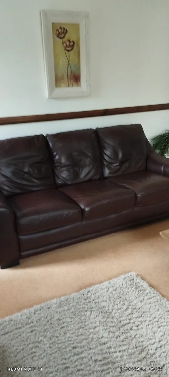 Italian leather 3 seater couch