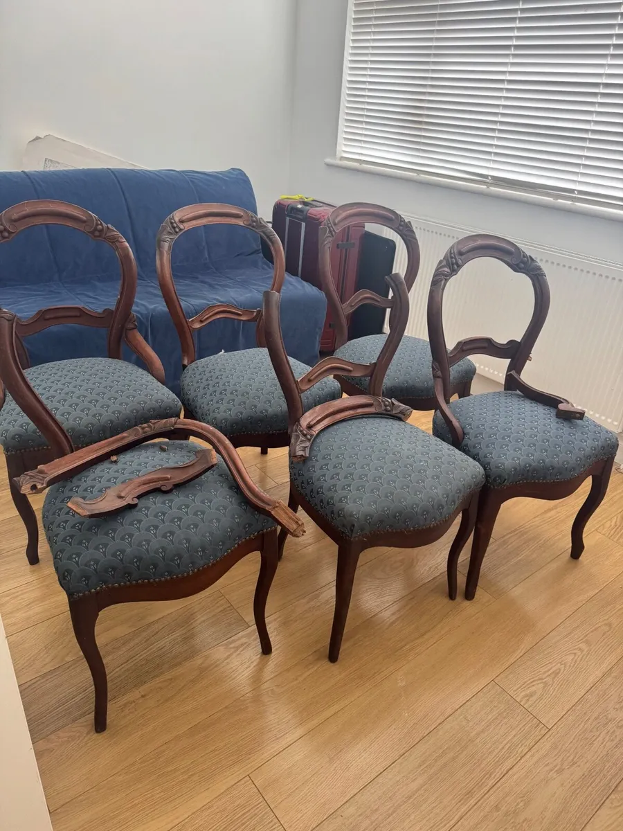 Set of 6 Antique chairs - Image 2