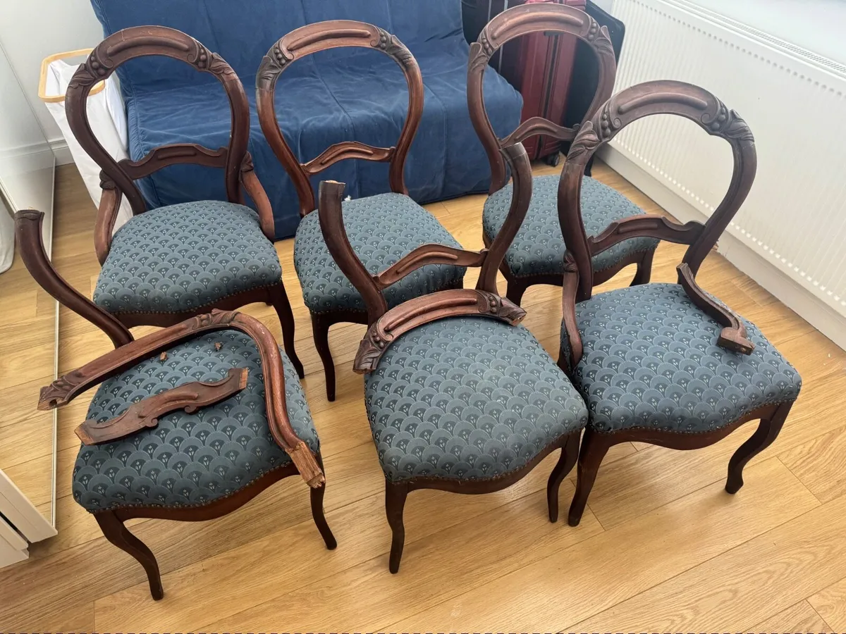 Set of 6 Antique chairs - Image 3