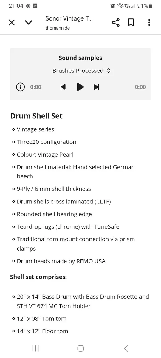 Sonor vintage drum kit 4piece - Image 2