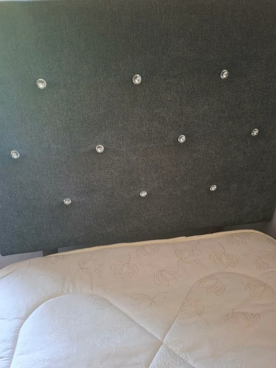 Single bed Diamond head board (charcoal grey) - Image 1