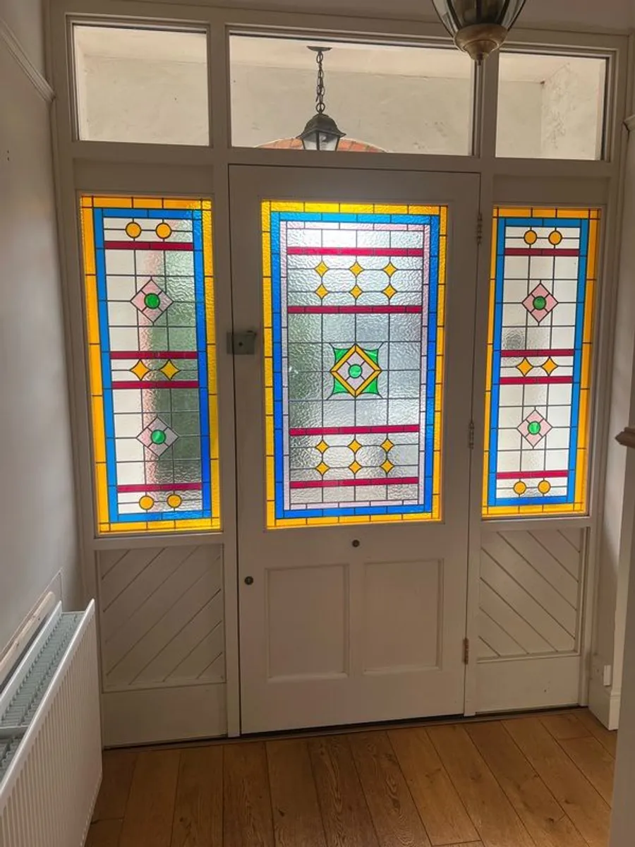 Stained glass door and windows - Image 1