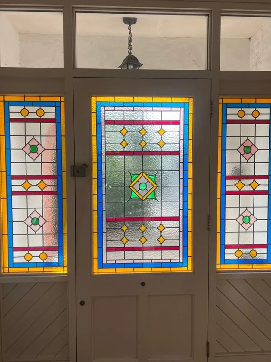 Stained glass door and windows - Image 2