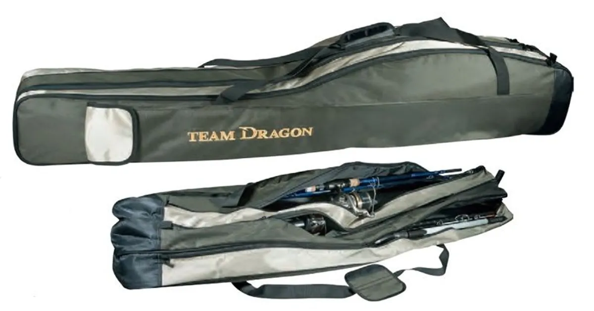NEW - High Quality Team Dragon Rod Case a length of 155cm with 3 big compartments for 6 rods - Pike Perch Trout Salmon Bass Cod Pollock Carp Tench Bream Roach Feeder Method - Image 1