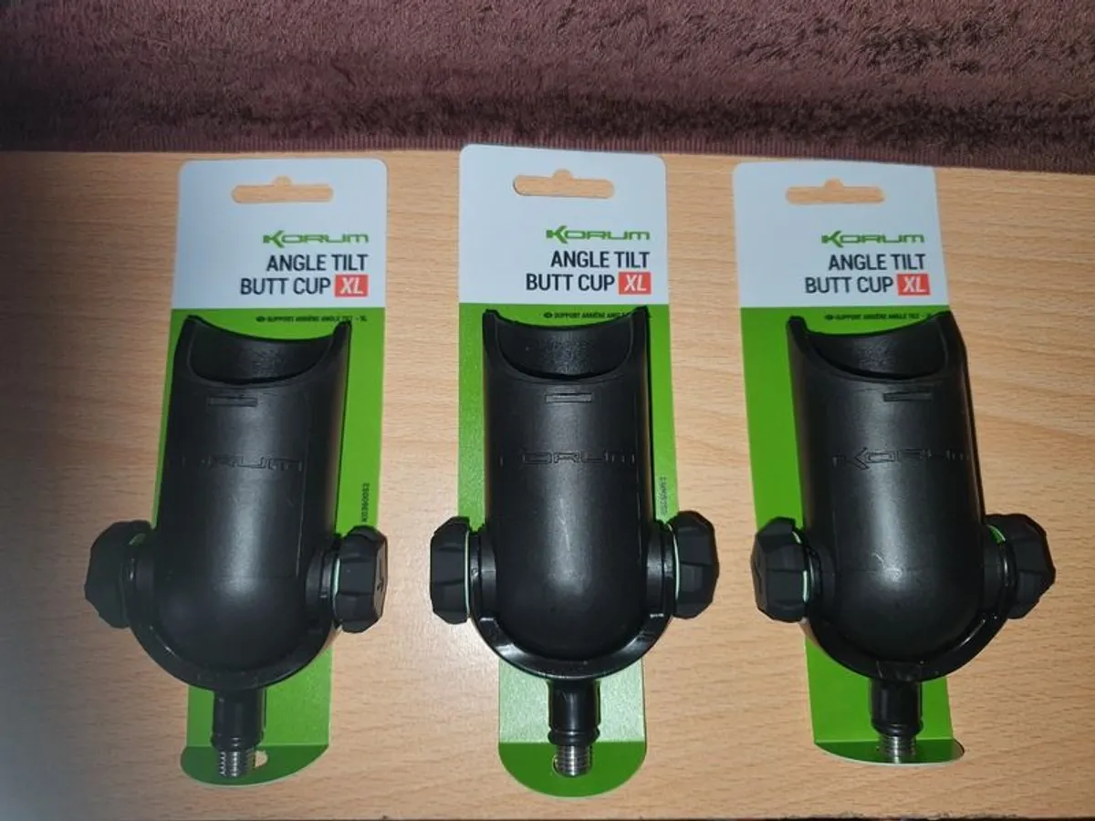 NEW - 3 x Korum Angle Tilt Butt Cup XL - Pike Perch Trout Salmon Bass Cod Pollock Carp Tench Bream Roach Feeder Method Umbrella Bivy Tent Rodpod Tripod - Image 2
