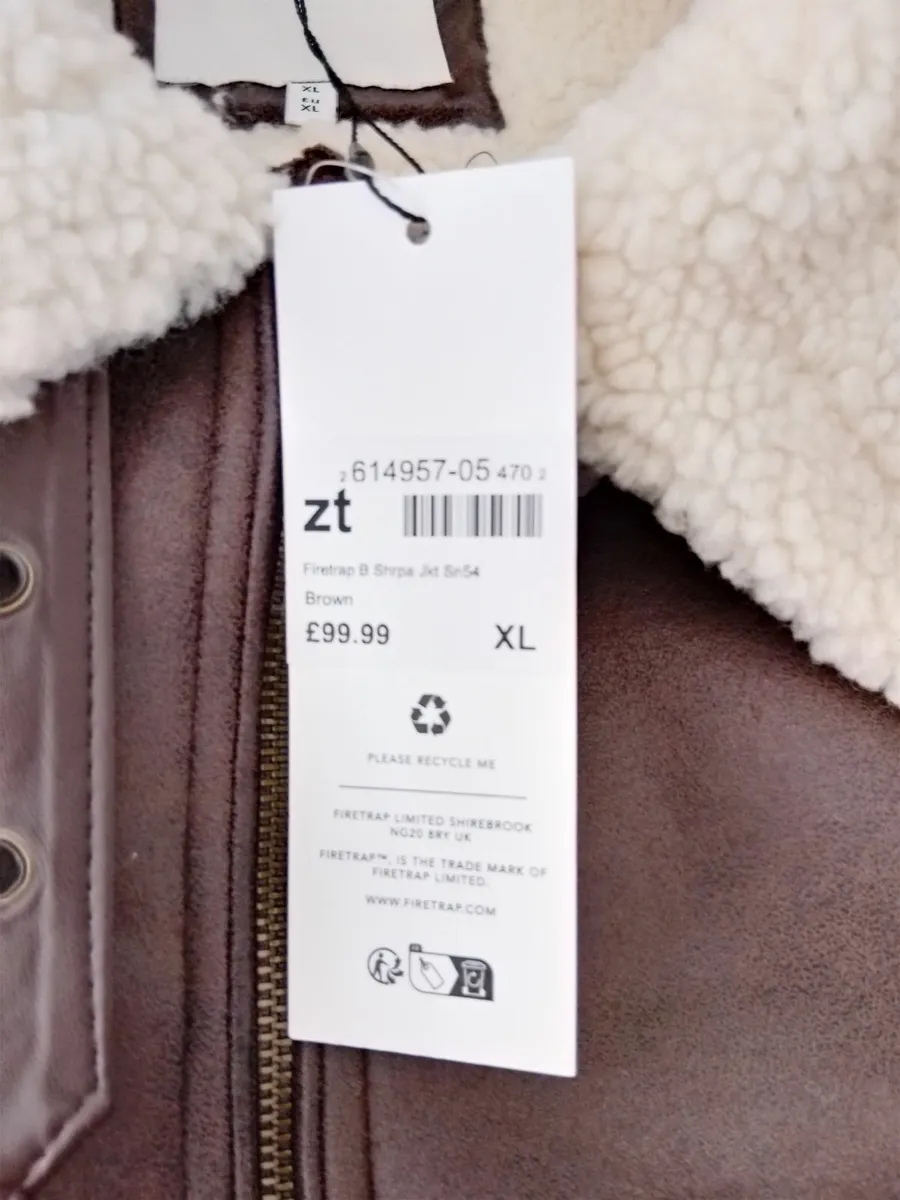 New mens XL sherpa jacket firetrap - Image 2