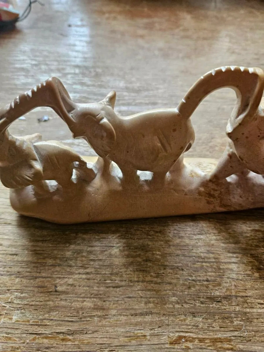 Vintage Carved Elephant Walk - Image 3