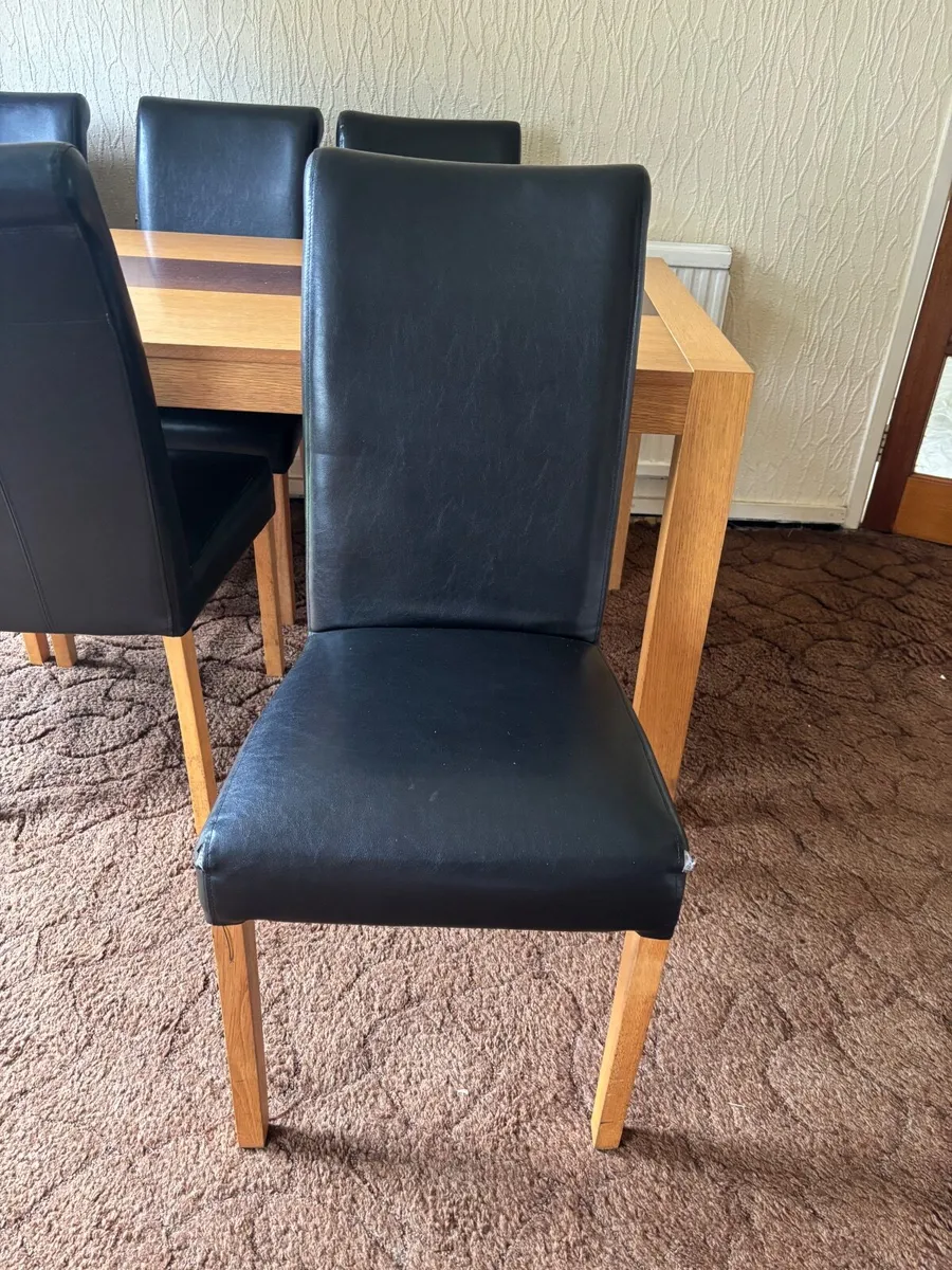 Dining table, 6 chairs, matching side cabinet - Image 2