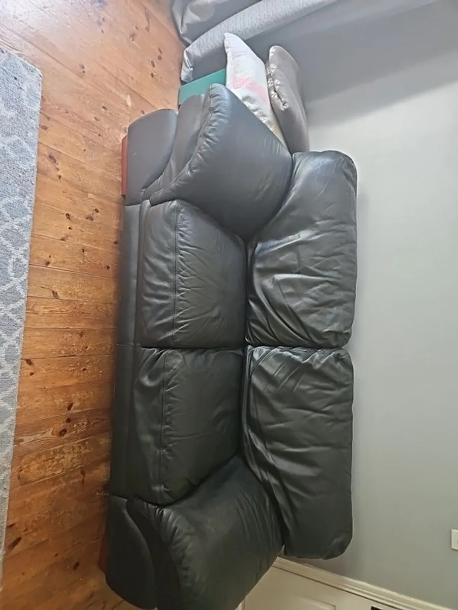 leather sofa very comfortable ideal for play room