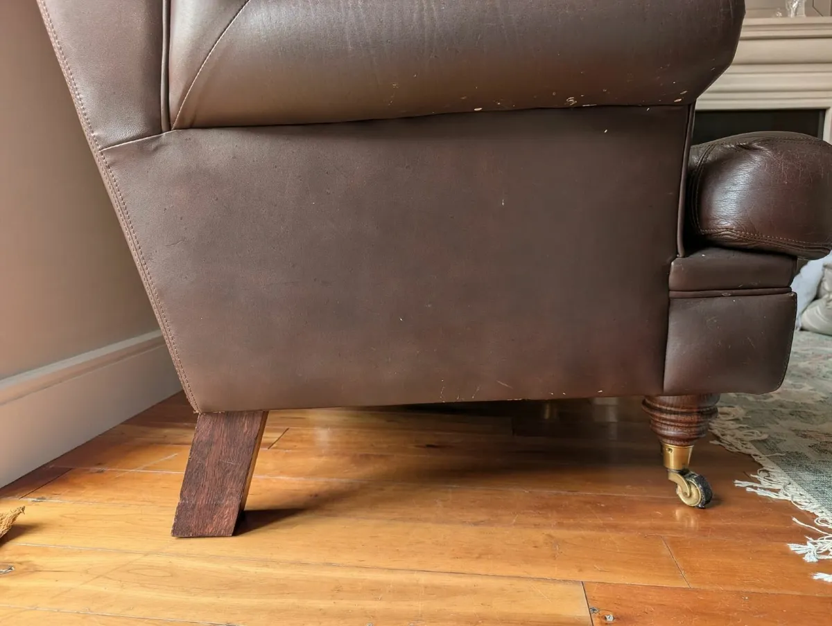 FREE! Two leather wingback chairs - Image 3