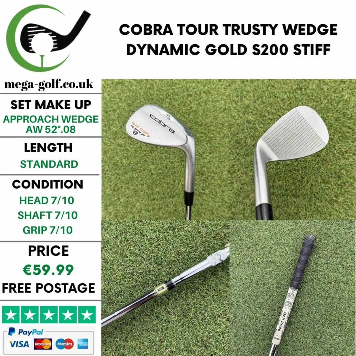 COBRA TOUR TRUSTY WEDGE AW 52°.08 / STIFF - Image 1