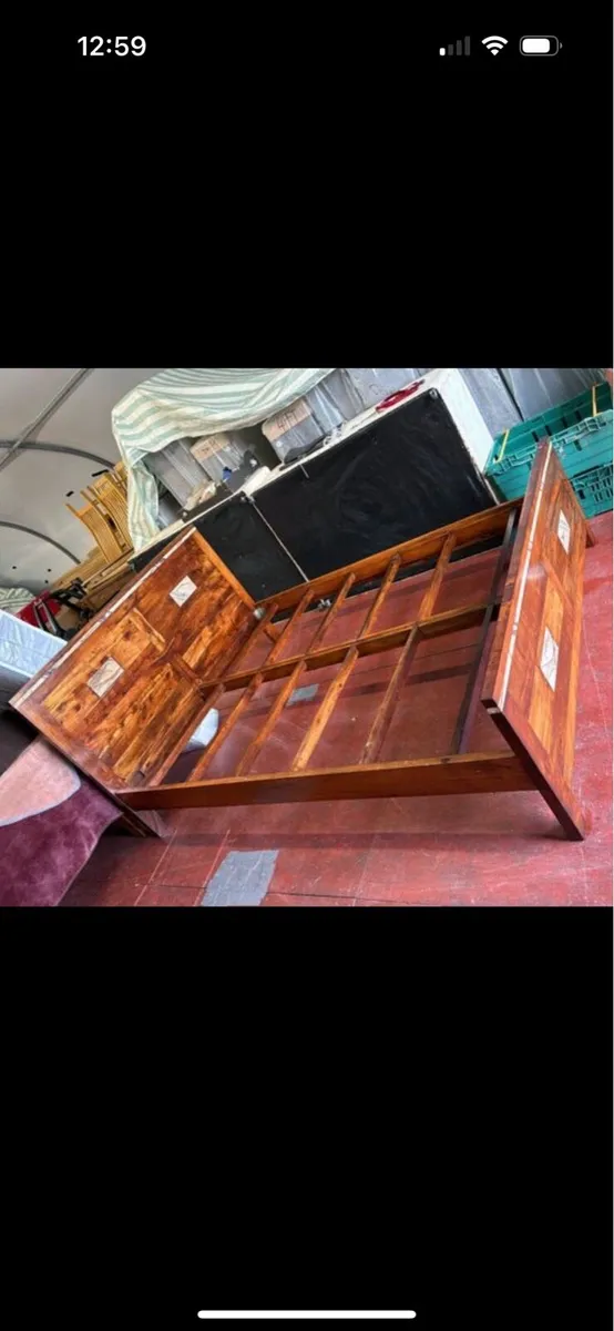 Solid king size bed frame - Image 3