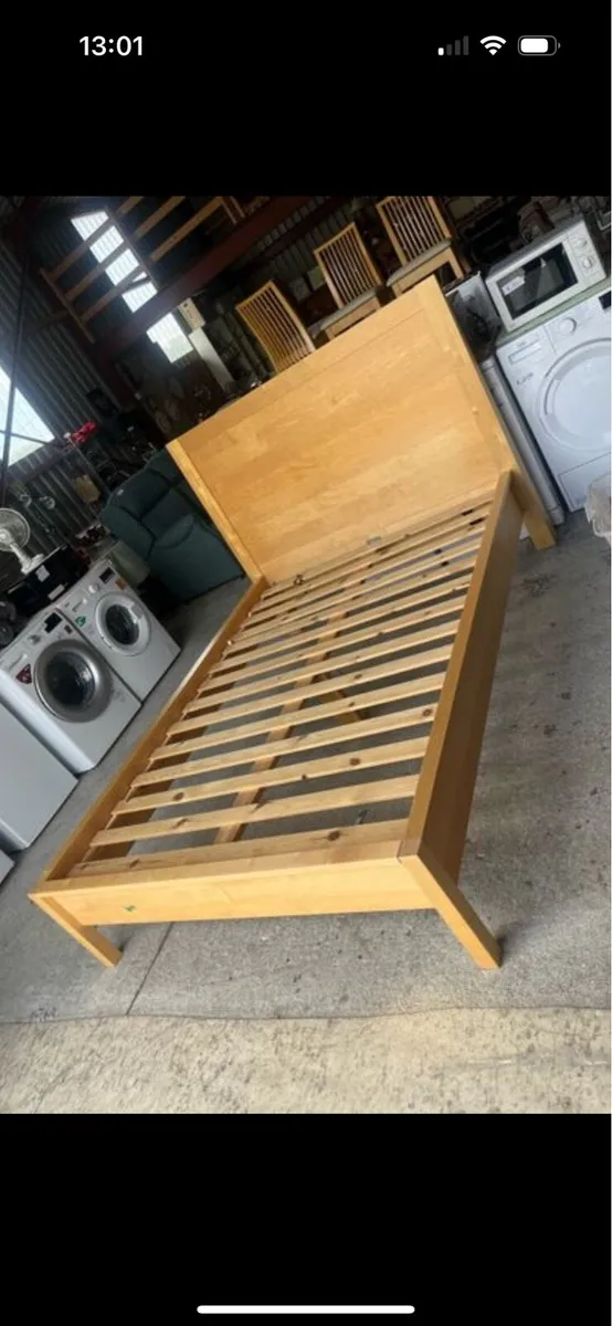 Beech double bed frame - Image 2