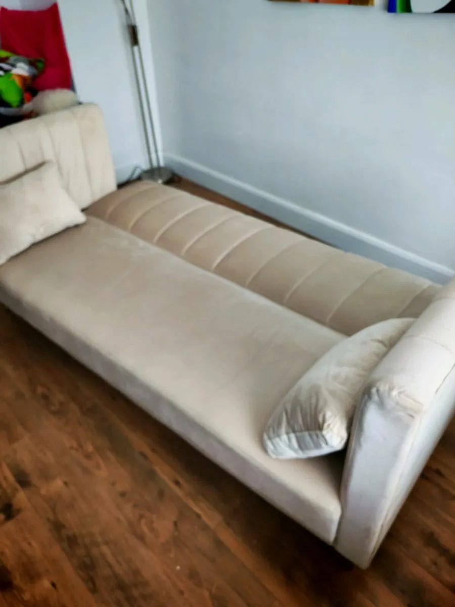 Cream sofa couch bed - Image 4